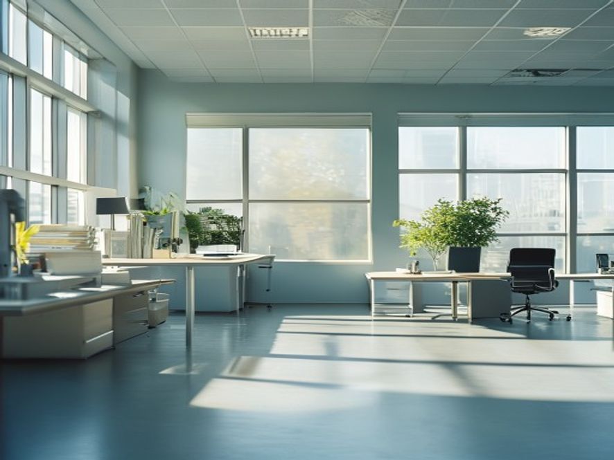 Active movement space with clear lines and open room